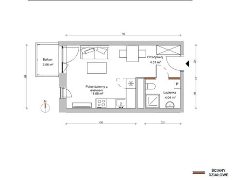 Plan 1 pok. 27m²