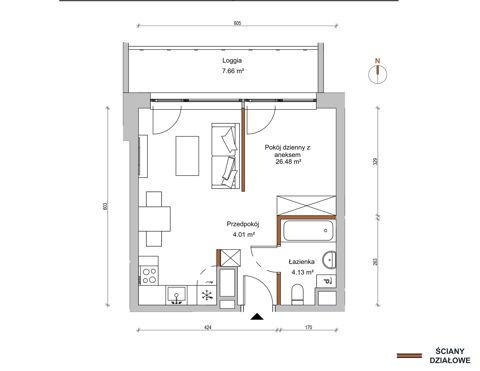 Plan 1 pok. 35m²