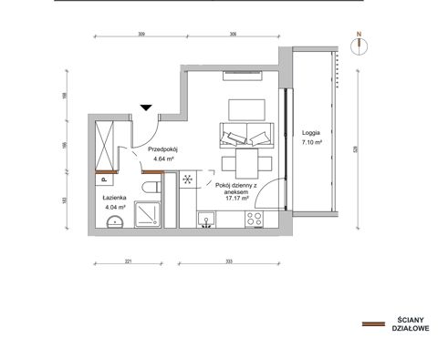 Plan 1 pok. 26m²