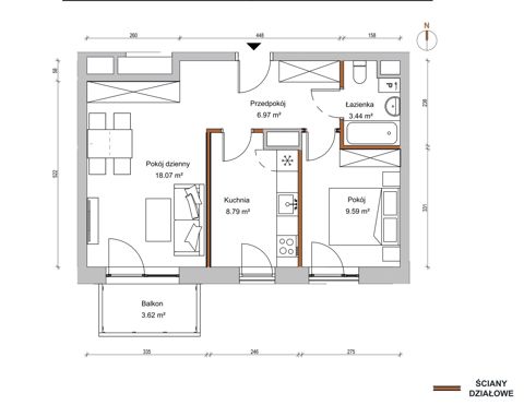 Plan 2 pok. 47m²
