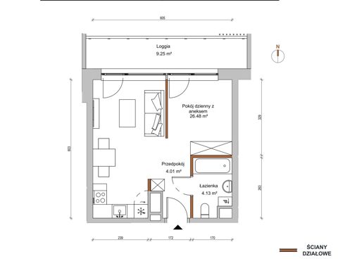 Plan 1 pok. 35m²
