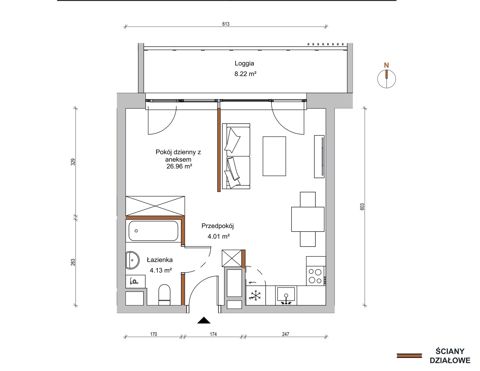Plan 1 pok. 35m²