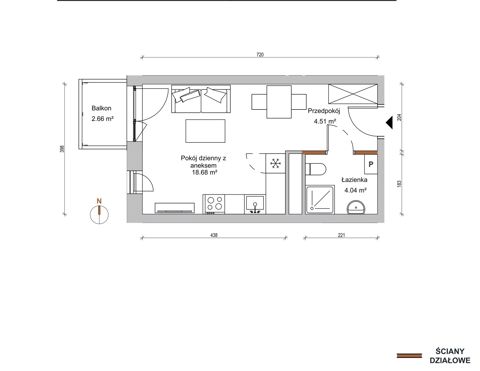 Plan 1 pok. 27m²
