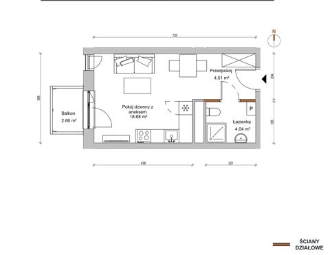 Plan 1 pok. 27m²