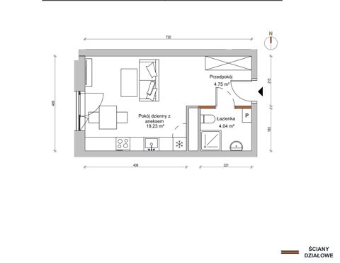 Plan 1 pok. 28m²