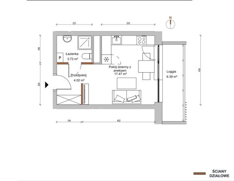 Plan 1 pok. 25m²