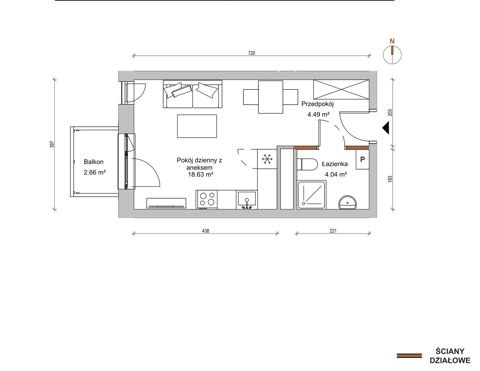 Plan 1 pok. 27m²