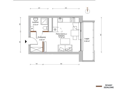 Plan 1 pok. 25m²