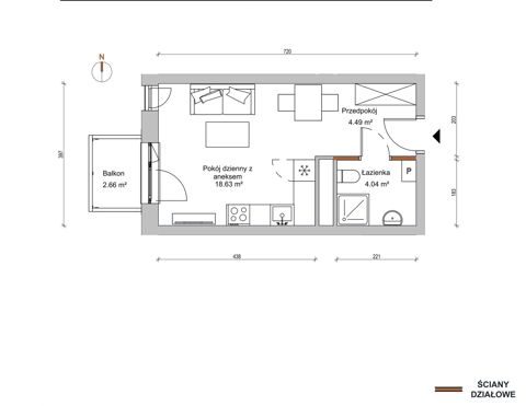 Plan 1 pok. 27m²