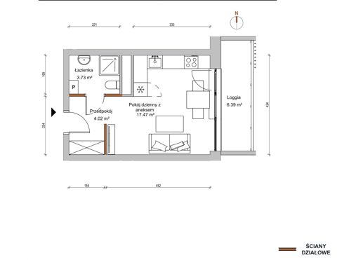 Plan 1 pok. 25m²