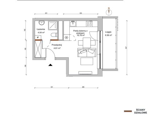 Plan 1 pok. 25m²