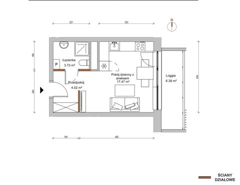 Plan 1 pok. 25m²