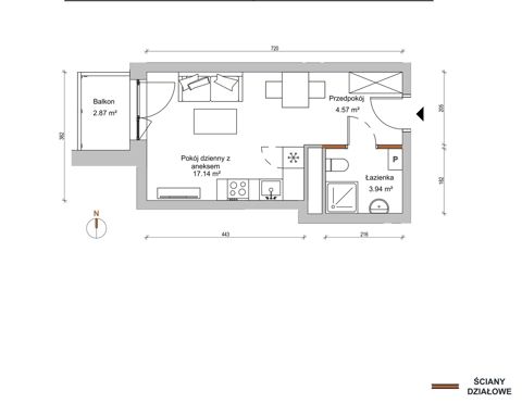 Plan 1 pok. 26m²