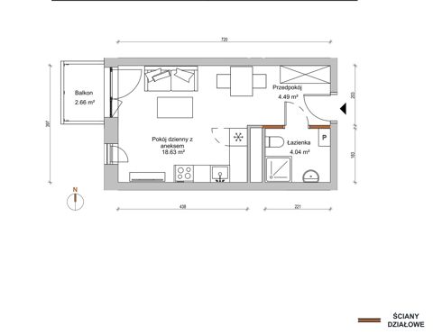 Plan 1 pok. 27m²