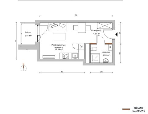 Plan 1 pok. 26m²