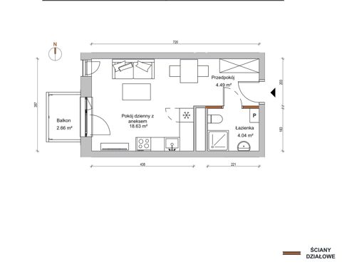 Plan 1 pok. 27m²