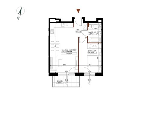Plan 2 pok. 48m²