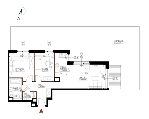 Plan 3 pok. 60m²