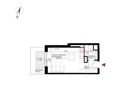 Plan 1 pok. 26m²