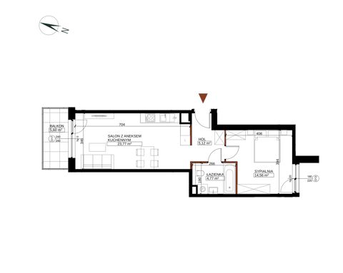 Plan 2 pok. 48m²