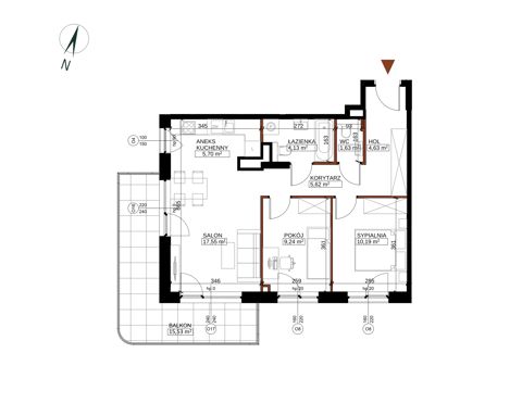 Plan 3 pok. 59m²