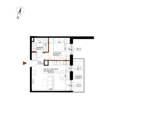 Plan 2 pok. 39m²