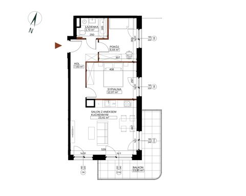 Plan 3 pok. 56m²