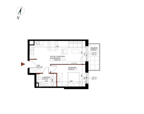 Plan 2 pok. 46m²