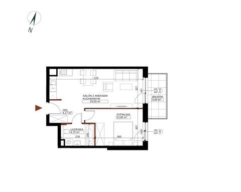 Plan 2 pok. 46m²