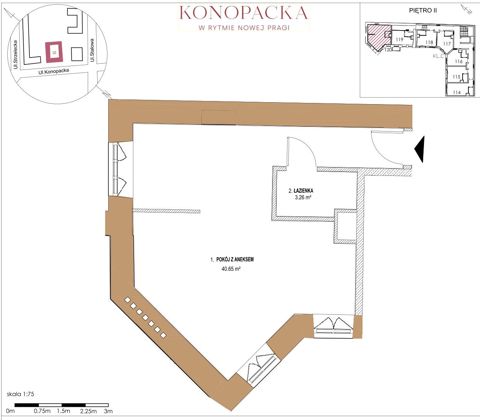 Plan 1 pok. 44m²