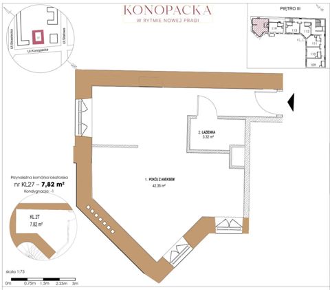 Plan 1 pok. 46m²