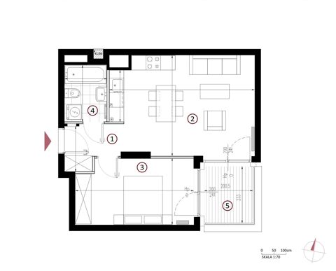 Plan 2 pok. 44m²