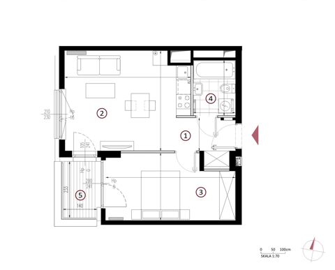Plan 2 pok. 42m²