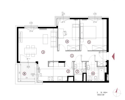 Plan 3 pok. 72m²