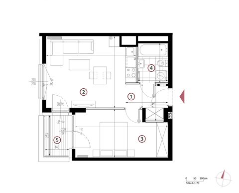 Plan 2 pok. 42m²