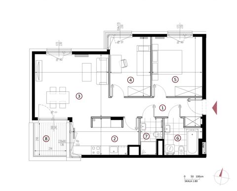 Plan 3 pok. 72m²