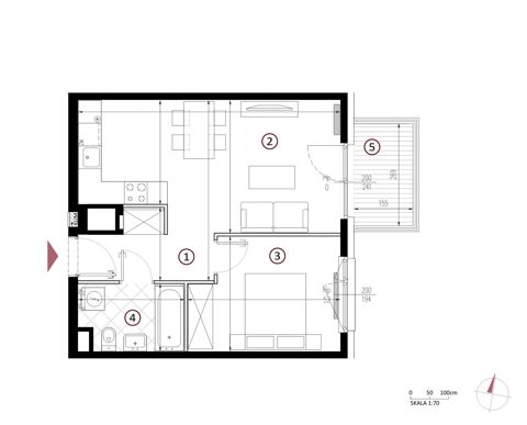 Plan 2 pok. 43m²