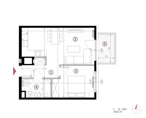 Plan 2 pok. 43m²