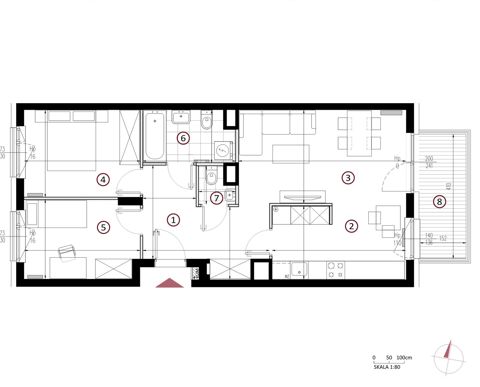 Plan 3 pok. 65m²