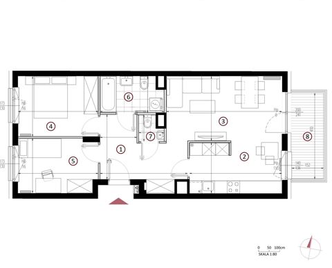Plan 3 pok. 65m²