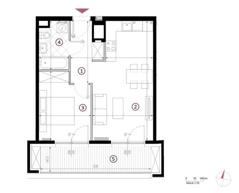Plan 2 pok. 43m²