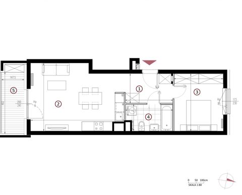 Plan 2 pok. 48m²