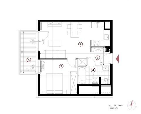 Plan 2 pok. 44m²