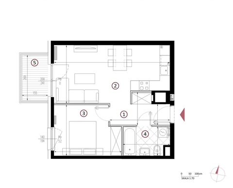 Plan 2 pok. 43m²
