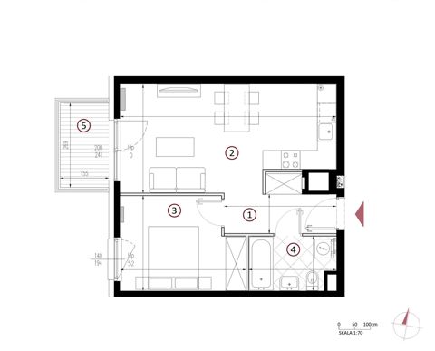 Plan 2 pok. 43m²