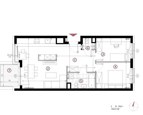 Plan 3 pok. 64m²