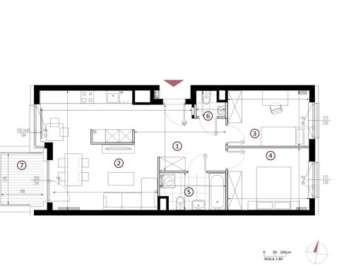 Plan 3 pok. 64m²