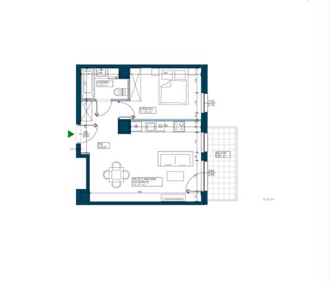 Plan 2 pok. 45m²