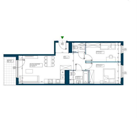 Plan 3 pok. 61m²
