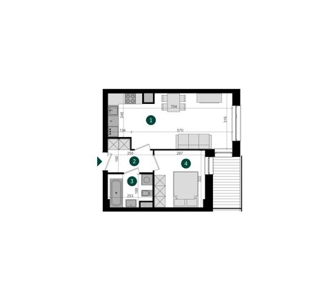 Plan 2 pok. 38m²